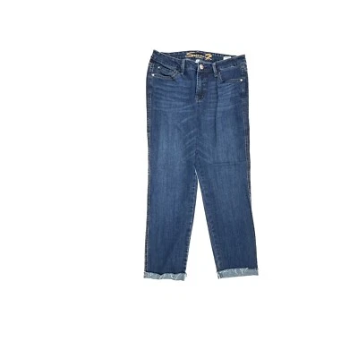 Pantalones de mezclilla para mujer Seven7 Weekend Easy Fit Boyfriend con puños talla 4 azul oscuro Foto 1 de 4