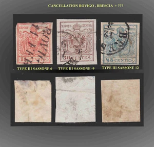 1854 LOMBARDY-VENTIA 15,30,45 SOLDI USED SCT.4g,5b,6d MI.3,4,5Y SASSONE6,9,12 - Picture 1 of 1
