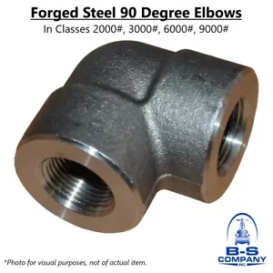 3/4" Class 3000 NPT Threaded 90 Deg Elbow A105 Forged Steel Fitting (Lot of 4) - Picture 1 of 9