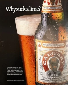 Anuncio impreso de cerveza Calgary American Lager 1988 (aprox. 10,5x12,5) - Imagen 1 de 1