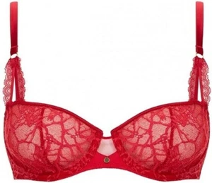 NWT Chantelle Segur Red Lace Underwire Bra 34 DD - Picture 1 of 5