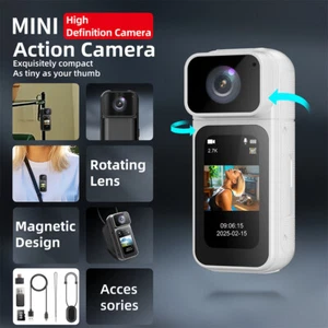 2.7K HD Wifi Action Camera Portable Vlogging, Hands-Free POV Recording Body Cam - Picture 1 of 26