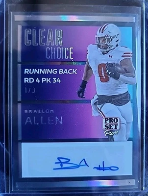 2024 Leaf Pro Set Pure BRAELON ALLEN Clear Choice Auto RC #1/3 ! - Image 1 of 3