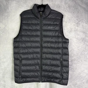 Eddie Bauer Cirruslite Vest Men's Sz L Tall Black 650 Down Winter Puffer Hiking - Picture 1 of 10