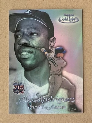 1999 Topps Gold Label Black Race to Aaron Refractor - Alex Rodriguez RA3 Mint+. - Image 1 of 2