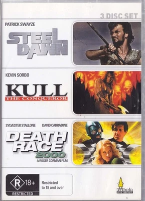 STEEL DAWN, KULL THE CONQUEROR, DEATH RACE 2000 DVD 3 Discs  R4 PAL  SirH70 - Image 1 of 2