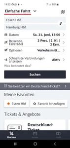 Zugticket: ESSEN Hbf. - HAMBURG Hbf. am 21.06.25., 2 Personen - Bild 1 von 1