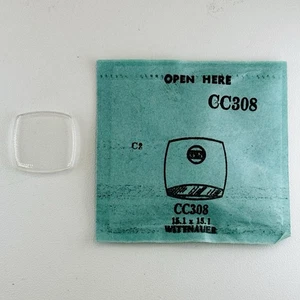 GS CC308 Uhrenglas passend Wittnauer - 15,1 x 15,1 mm Werksaustausch Reparatur - Bild 1 von 1