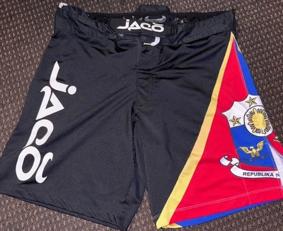 Pantalones Cortos JACO Para Hombres 32 Negros Entrenamiento MMA Rendimiento Lucha Libre Filipinas Bandera Foto 1 de 4