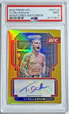 2022 PANINI GOLD PRIZM /10 UFC T.J DILLASHAW AUTO #SG-TJD PSA 9 - Image 1 of 2
