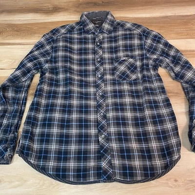 Black Brown 1826 Flannel Shirt Mens XL Plaid Long Sleeve Button Down 100% Cotton - Image 1 of 4