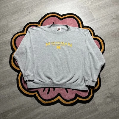 Sudadera De Colección Y2K Michigan Wolverines Logo Bordado Cuello Redondo Talla 2XL Foto 1 de 4