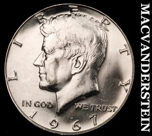 1967 Silver Kennedy Half Dollar - Choice Gem Brilliant Unc Lustrous #E1888 - Picture 1 of 2