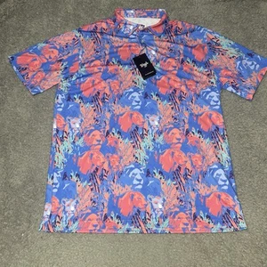 Waggle Golf Polo Uomo XL Clubhouse King Camicia Elasticizzata Leone Multicolore - Foto 1 di 17