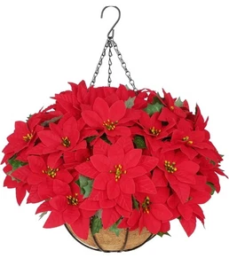 Flores de Navidad artificiales BLEUM CADE flores colgantes con cesta - Imagen 1 de 4