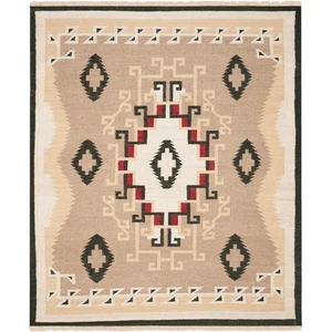 Southwestern Navajo Gray Wool Kilim Rug Native American Large area Rug 9x12 ft - Picture 1 of 3
