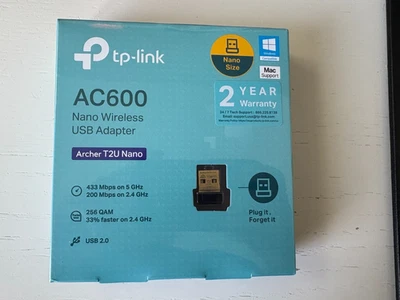 TP-LINK Archer T2U Nano AC600 Wireless USB Adapter (W5B5-42) NEW IN BOX - Image 1 of 4