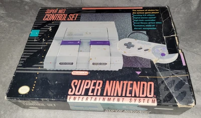 Super NES SNES Control Set Console + Box - Image 1 of 4