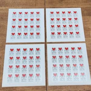 Keith Haring 4-Sheets of 20 First Class Forever stamps - "LOVE" - Plate #B11 - Picture 1 of 2