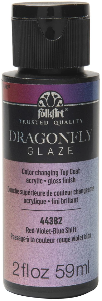 FolkArt DragonFly Glaze Topcoat 2oz-Red/Violet/Blue - Image 1 of 1