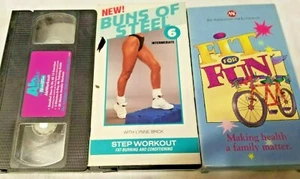 Lynn Brick buns of steel fit for fun ab work out set of 3 1 ea vcr tapes used - Picture 1 of 3