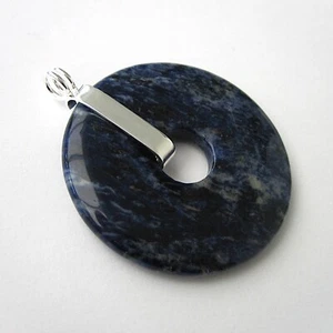 Clip Bisagra Donut Soporte Plata 925 para 50mm Donuts + 50mm Dumortierit Donut - Imagen 1 de 8