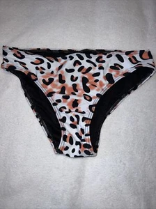 New Animal Print Bikini Bottoms White Brown Black Cheetah Leopard Small 4/6 S - Picture 1 of 6