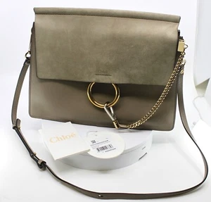 Chloe Motty Grey Leather/Suede Faye Medium Shoulder Bag. - Picture 1 of 16