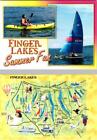 2~4X6 Postcards NY, New York FINGER LAKES SUMMER Kayak~Sailboat~Kids & MAP CARD