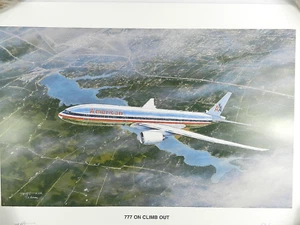 T. Weddel T.D. Adams Boeing 777 On Climb Out Gemälde Druck signiert nummeriert - Bild 1 von 6