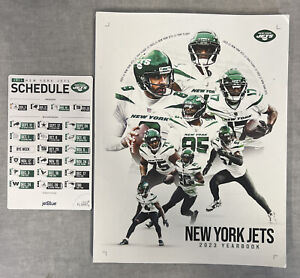 2023 NEW YORK JETS OFFICIAL YEARBOOK AARON RODGERS AND MAGNETIC SCHEDULE