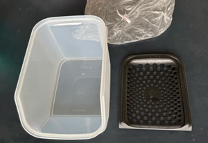 Tupperware Modular Mates Onion & Garlic Smart Clear w/ Black Seal Cover New - Picture 1 of 5