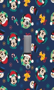 ALL SIZES Light Switch Plate Cover DISNEY CHRISTMAS JOY MICKEY MOUSE BLUE NEW - Picture 1 of 26