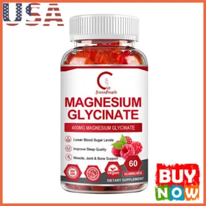 Magnesium Glycinate Gummies 400mg Muscle & Bone Support Improve Sleep Quality - Picture 1 of 8