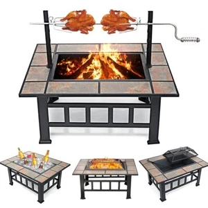 SINGLYFIRE 37 Inch Fire Pit Table with Grill - Picture 1 of 9