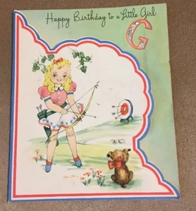 Vintage Happy Birthday To A Littlle Girl Card NOS - Picture 1 of 9