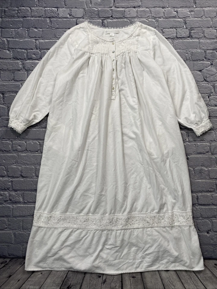 Camisón Eileen West para mujer talla M blanco floral bordado pradera cottagecore Foto 1 de 4