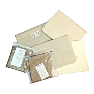 Large Lot Premium Counted Cross Stitch Fabric Mostly 28 ct Cashel | Khaki Cream - Picture 1 of 5