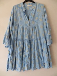 VESTIDO MELE BEACH AZULFLORAL TALLA 14 - Imagen 1 de 4
