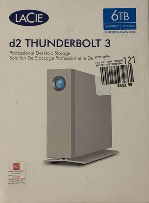 LaCie D2 Thunderbolt 3 External Hard Drive 6TB W/ Crystal Disk Info report - Image 1 of 4