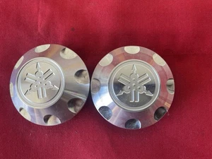 Yamaha Banshee Billet 350 ATV Spindle Wheel Caps 2pc Set Machine Finish - Picture 1 of 2