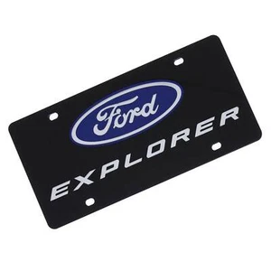 Ford Explorer Dual Logo License Plate (Black) - Picture 1 of 5