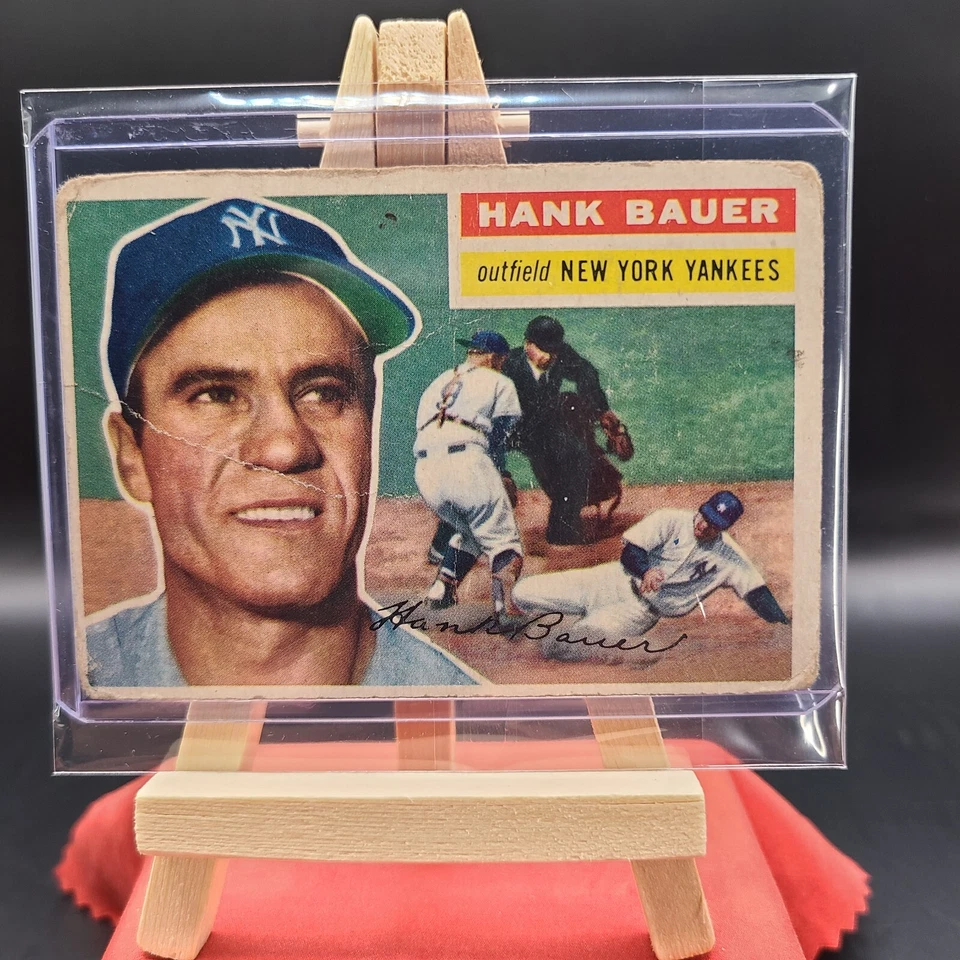 Hank Bauer 1955 Topps Baseball Card # 177 NY Yankees Nice Lower Grade Crease - Изображение 1 из 4
