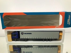 TEKNO HOLLAND SCANIA 124L 400 TRUCK+CURTAINSIDE TRAILER -1:50- GOOD IN BOX - Picture 1 of 10