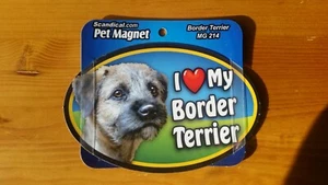Scandical I Love My Dog laminierter Auto Haustier Magnet 4" x 6" Border Terrier - Bild 1 von 1