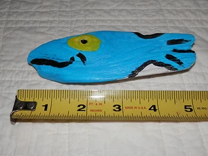Whimsical Fish Hand Painted on Cathead Bay Lake Michigan Driftwood  - Picture 1 of 8