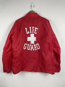 Vintage Cardinal Windbreaker Lifeguard Jacket Adult Extra Large XL Red Mens 80s - Picture 1 of 9