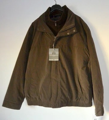Weatherproof Men's Microfiber Bomber Jacket with Attached Bib in Chocolate, 2XL  - Image 1 of 4