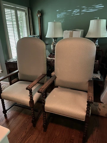 Pair of Antique High-Back Chairs from Spain (the "Bishop's Chairs") Cover