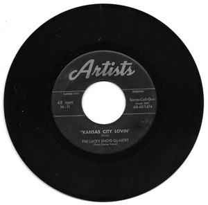 LUCKY ENOIS QUARTET-ARTISTS 1474 RARE JAZZ BLUES 45 RPM KANSAS CITY LOVIN' VG+ - Picture 1 of 1